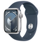 Apple-Watch-Series-9-41mm-Zilver-Aluminium-Blauw-Sportband