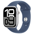 Apple Watch Series 10 46mm - Zilver Aluminium Blauw Sportband