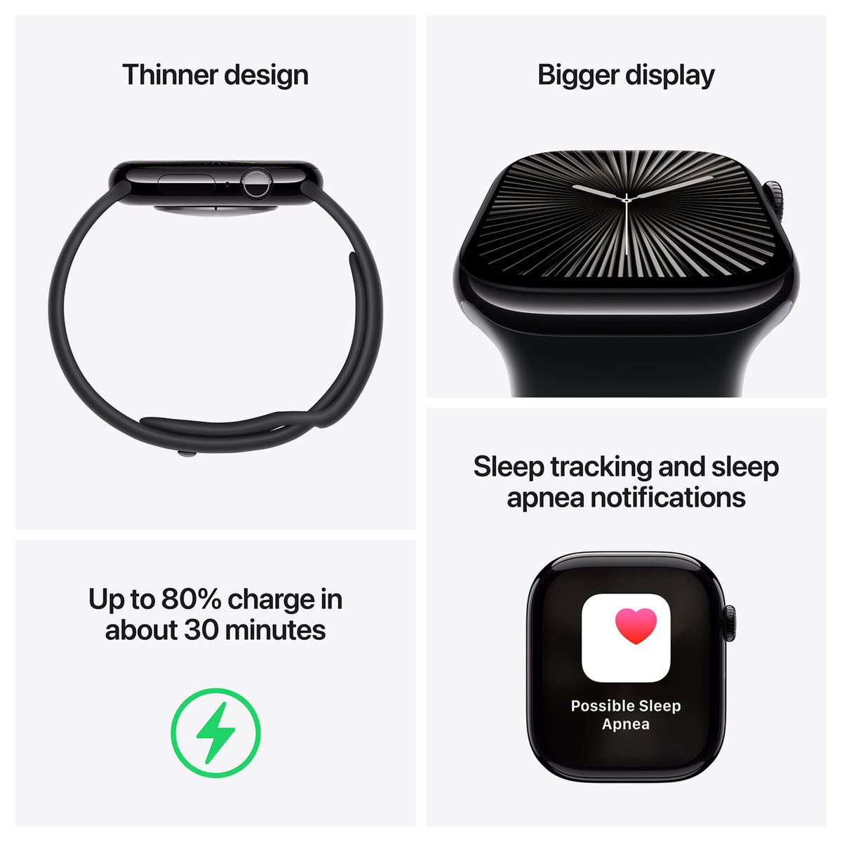 Apple Watch Series 10 46mm - Zilver Aluminium Blauw Sportband