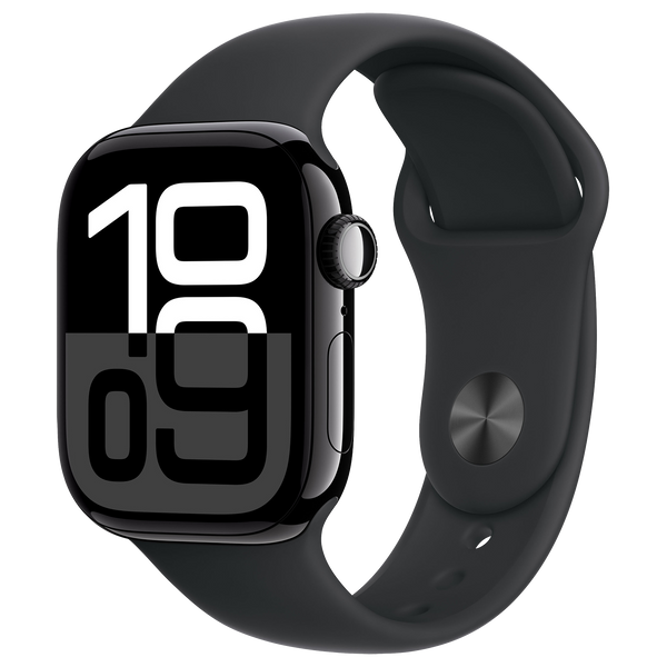 Apple Watch Series 10 42mm - Zwart Aluminium Zwart Sportband