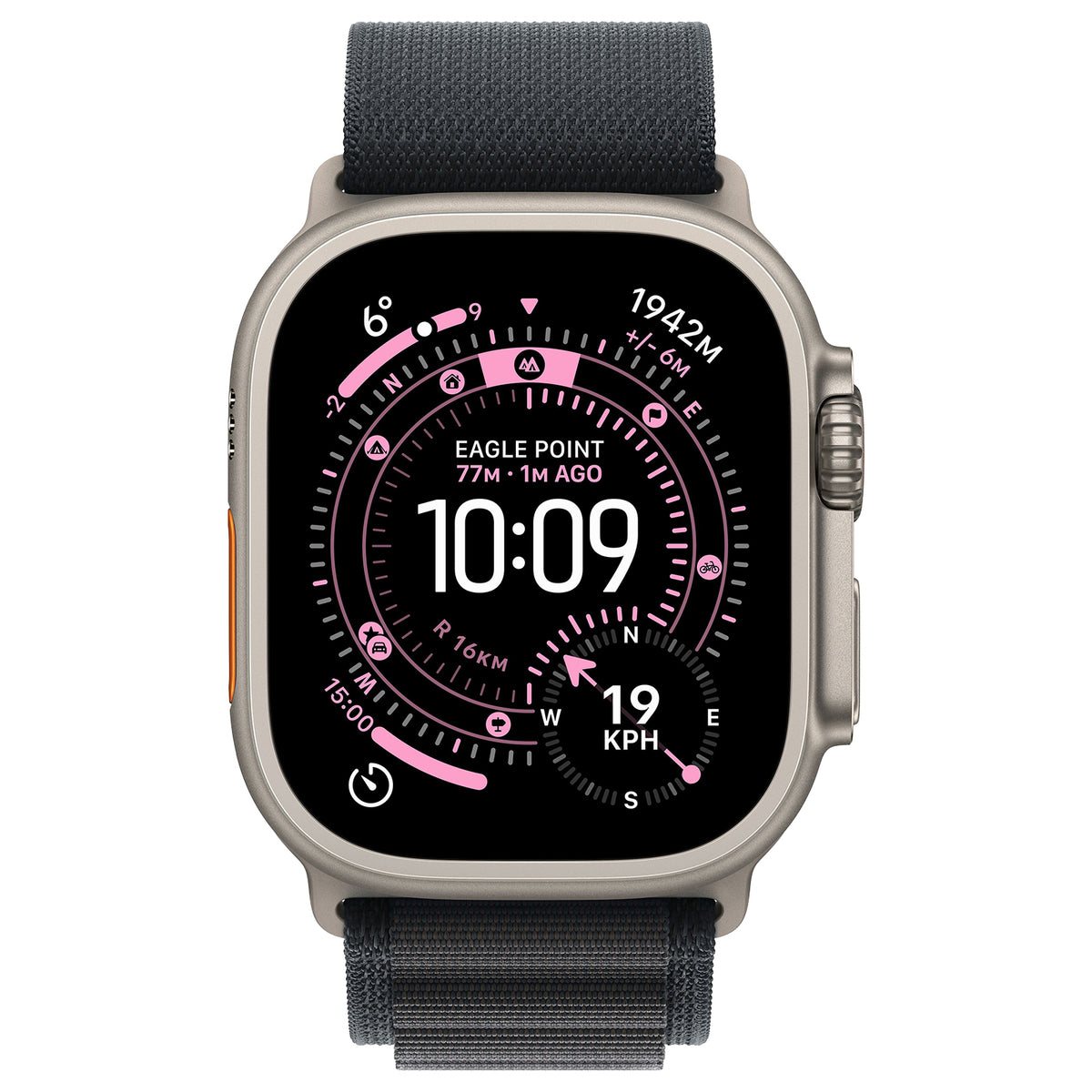 Apple Watch Ultra 3 5G Naturel - Alpine band Zwart