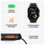Apple Watch Ultra 3 5G Naturel - Alpine band Zwart