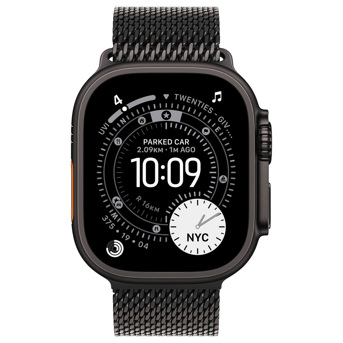 Apple Watch Ultra 3 5G Zwart - Milanees band Zwart