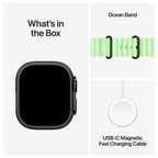 Apple Watch Ultra 3 5G Zwart - Ocean band Neongroen