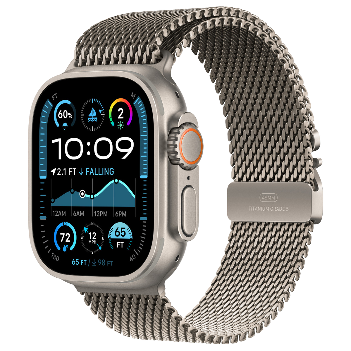 Apple Watch Ultra 2 49mm - Milanees band Naturel