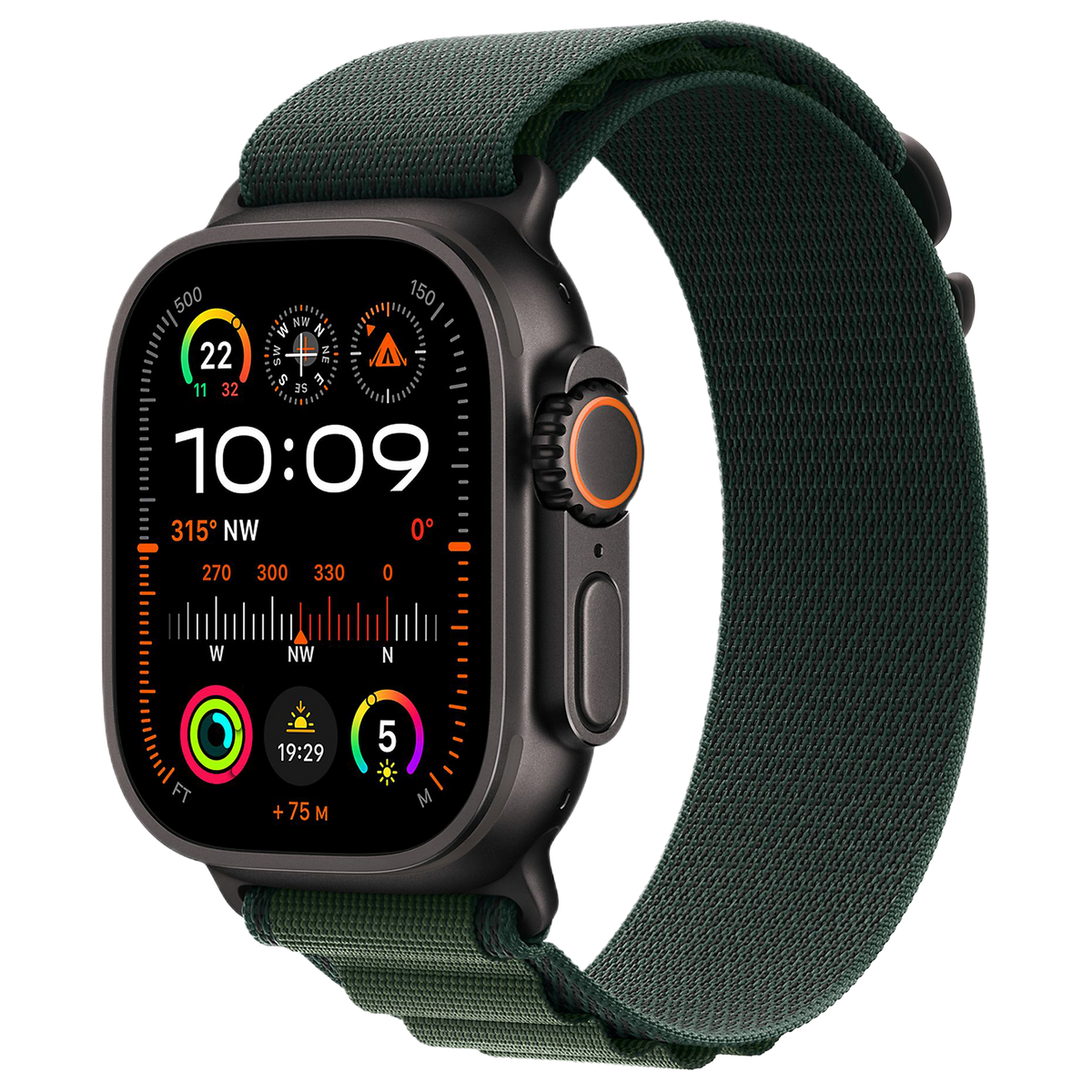 Apple Watch Ultra 2 Zwart 49mm - Alpine band Groen