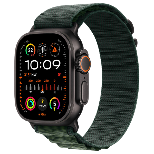 Apple Watch Ultra 2 Zwart 49mm - Alpine band Groen