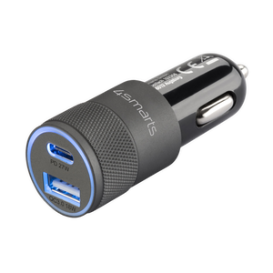 Refurbished 4smarts 27W 2-i-1 billaddare USB-A och USB-C