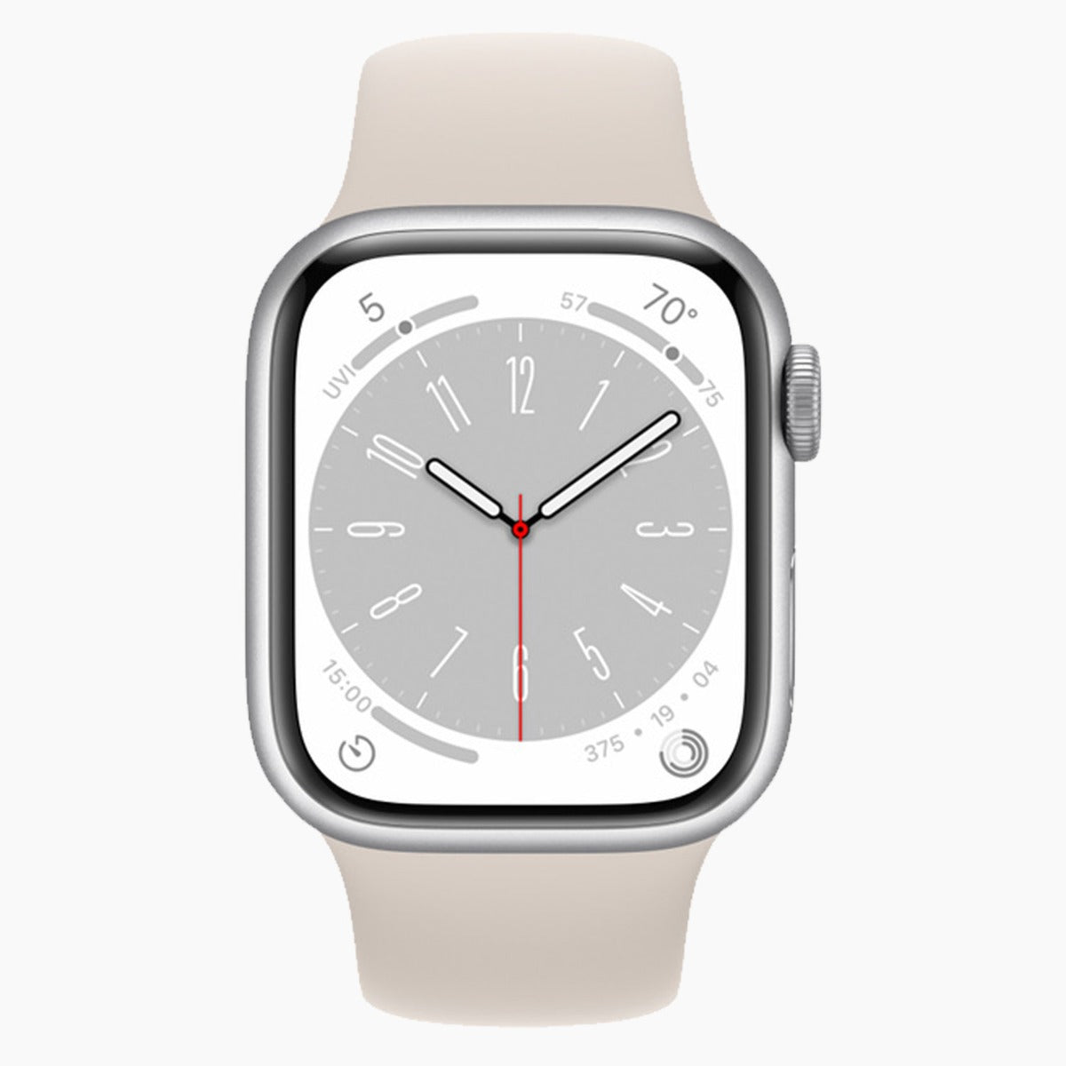 refurbished Apple Watch Series 8 GPS 41 mm silver - framsida