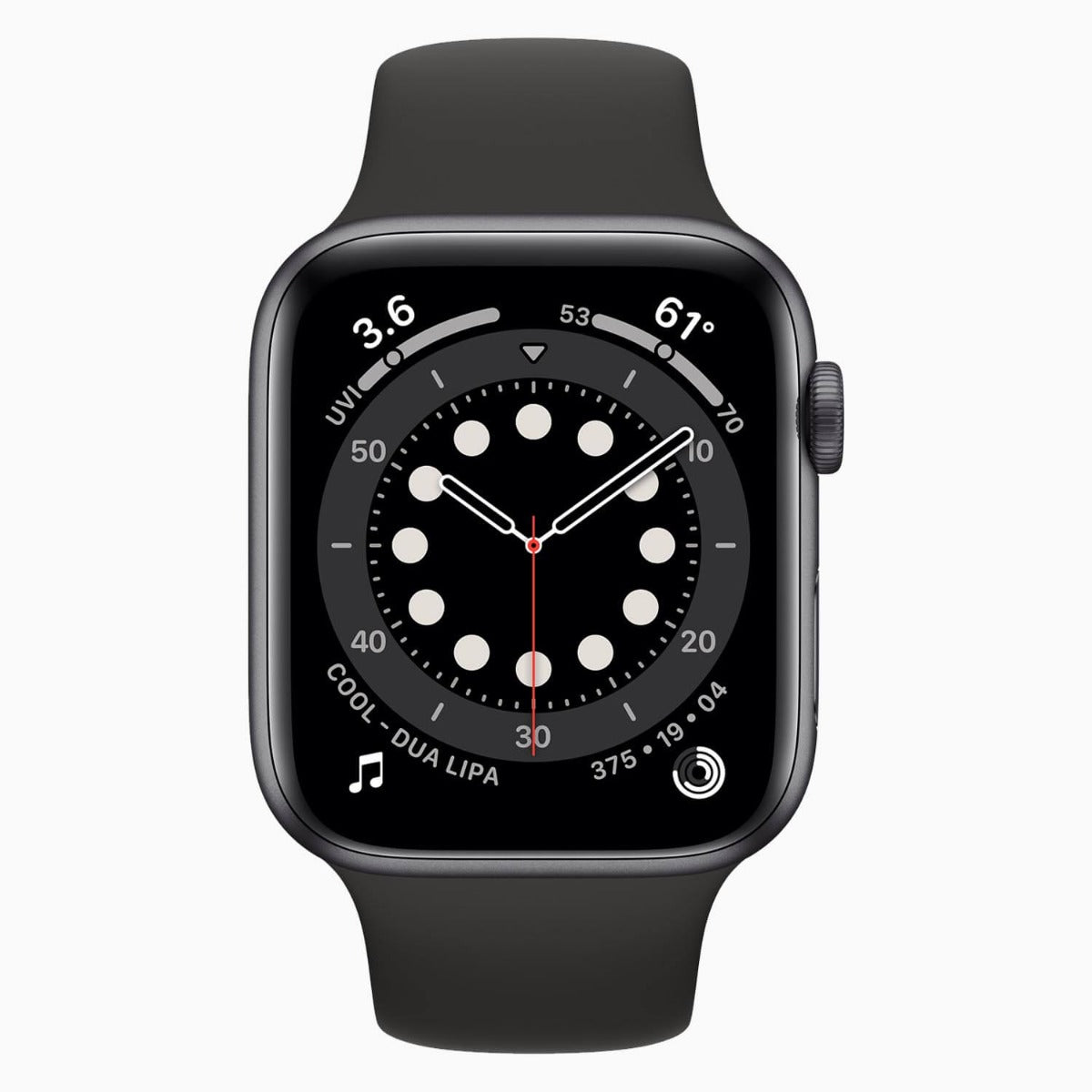 refurbished Apple Watch Series 6 44mm svart - framsida