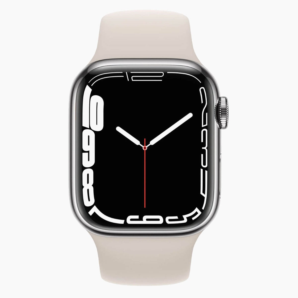 refurbished Apple Watch Series 7 41 mm vit - framsida